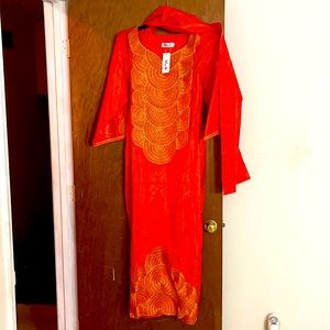 African dress with head wrap, brand new, never worn